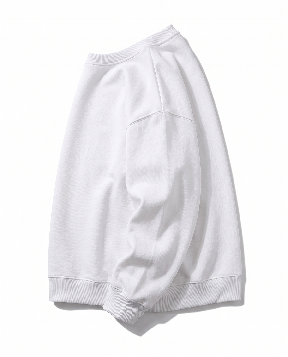 Oversized Cotton Terry Crewneck — White