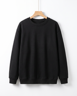 Oversized Cotton Terry Crewneck — Black
