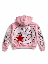 Pink Streetwear Zip-Up Hoodie