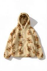 Teddy Bear Fleece Zip-Up Hoodie
