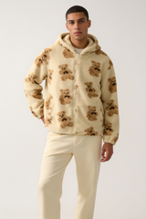 Teddy Bear Fleece Zip-Up Hoodie