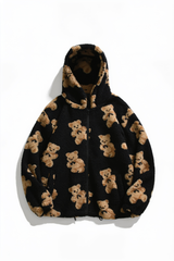 Teddy Bear Fleece Zip-Up Hoodie