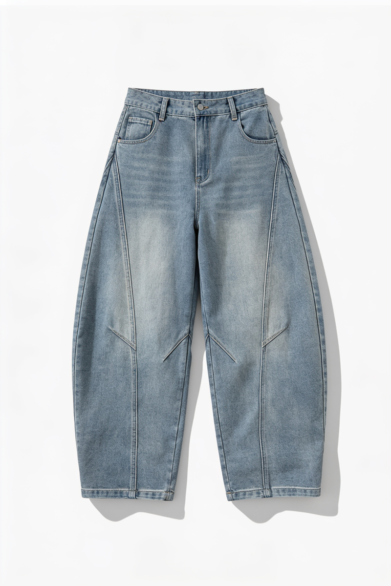Wide-Leg Panel-Jeans Light Wash