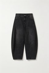Light Wash Wide-Leg Panel Jeans Black
