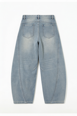 Light Wash Wide-Leg Panel Jeans