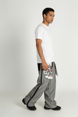 Vintage Graphic Contrast Wide-Leg Jeans