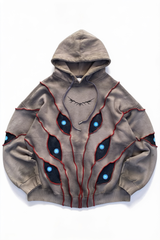 Ash Grey Flame Graphic Hoodie