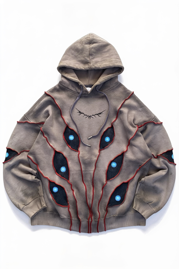 Ash Grey Flame Graphic Hoodie