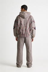 Ash Grey Flame Graphic Hoodie
