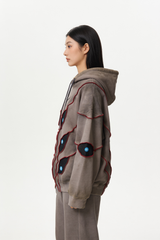 Ash Grey Flame Graphic Hoodie