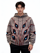 Ash Grey Flame Graphic Hoodie