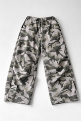 Camo Wide-Leg Utility Pants