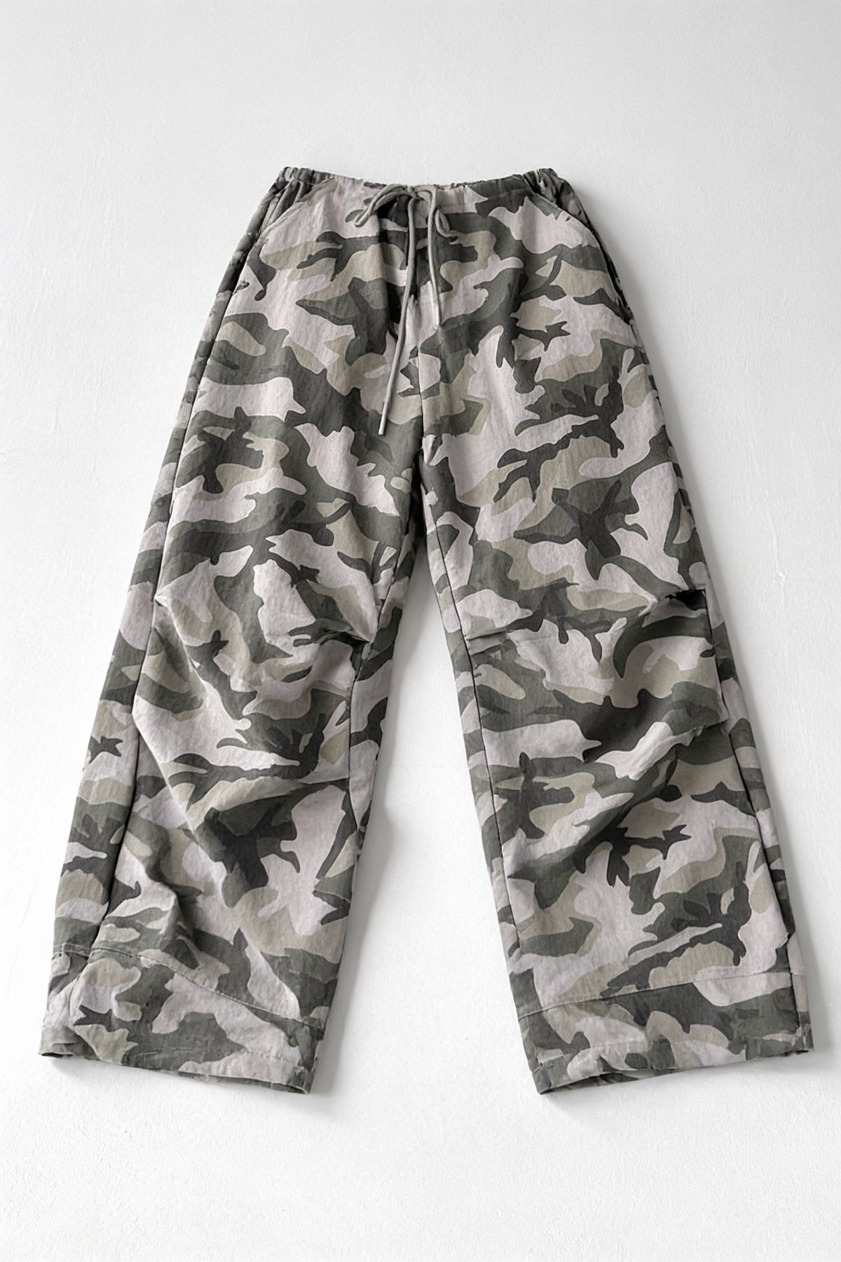 Camo Wide-Leg Utility Pants