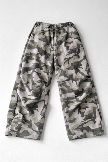 Camo Wide-Leg Utility Pants