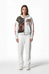 Dragon Graphic Zip-Up Hoodie