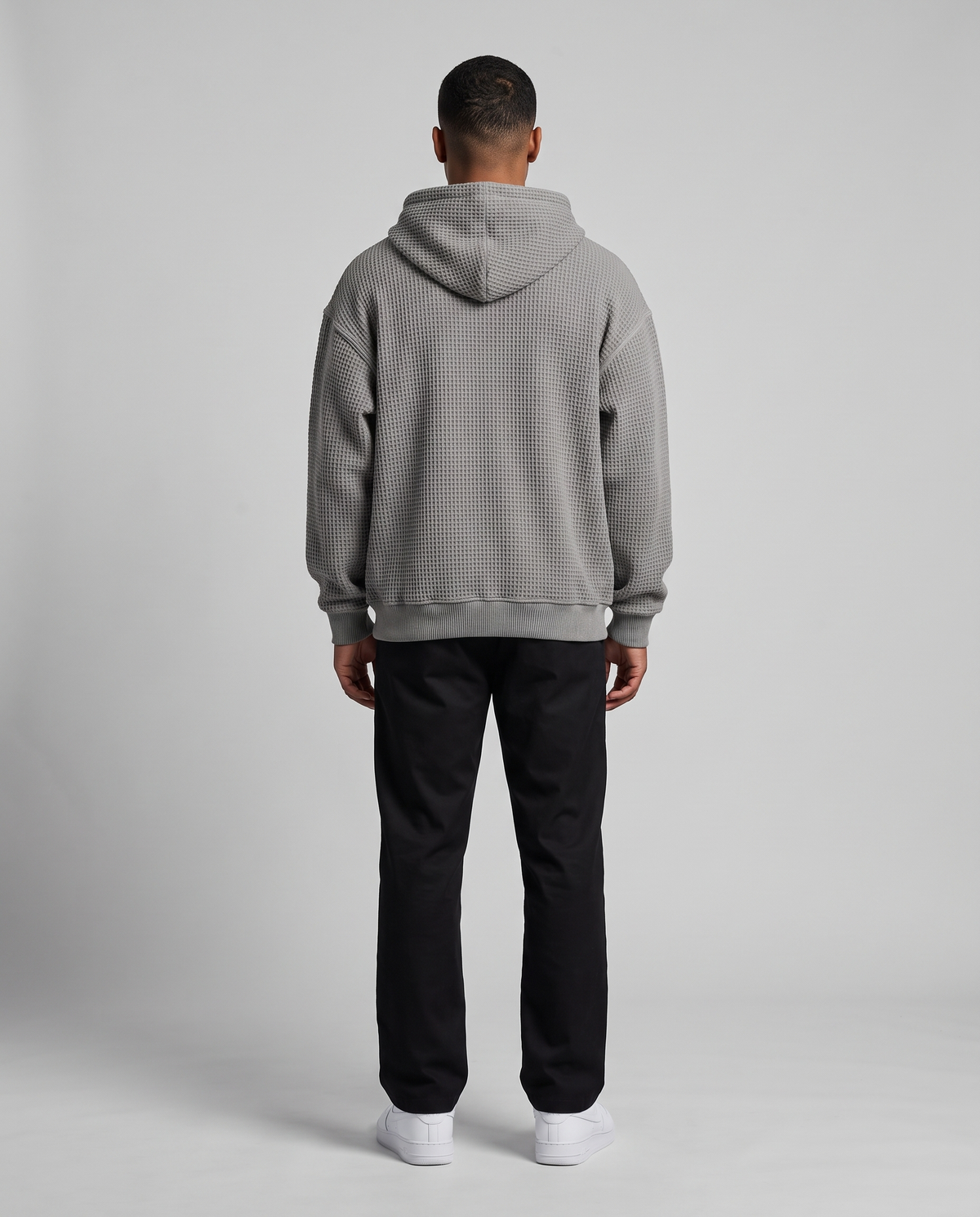 Hoodie Quart-Zip Gaufré — Épais
