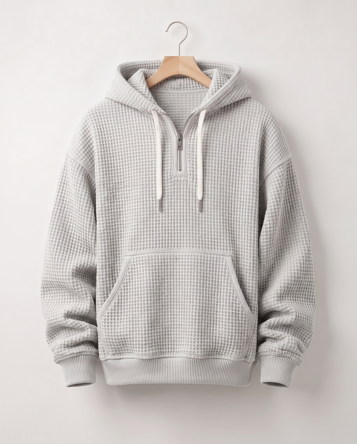 Quarter-Zip Waffle Hoodie — Heavyweight (400)