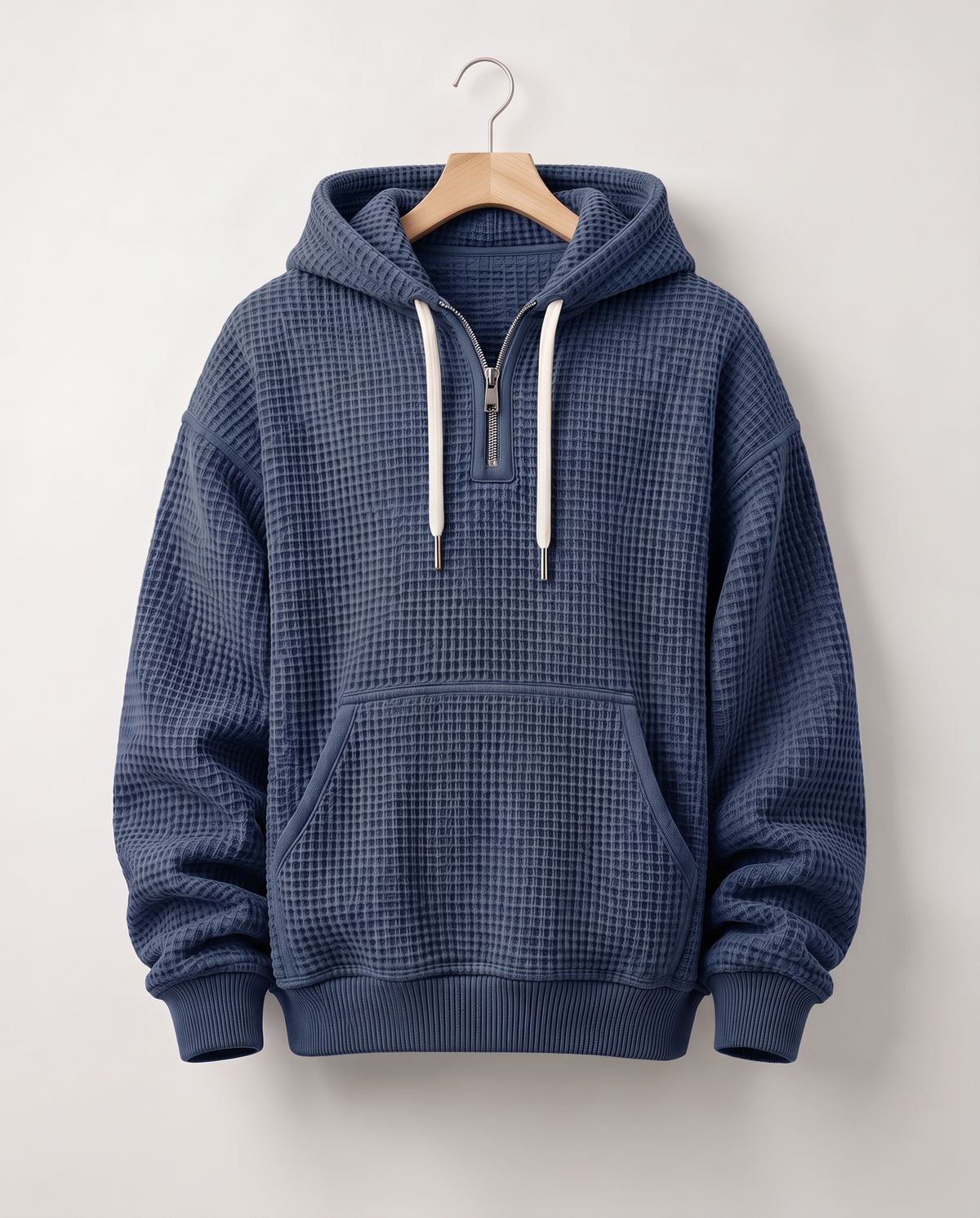 Quarter-Zip Våffelhoodie — Heavyweight (400)