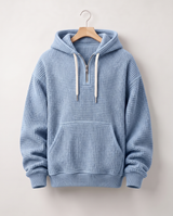 Hoodie Quart-Zip Gaufré — Épais