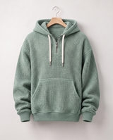 Hoodie Quart-Zip Gaufré — Épais