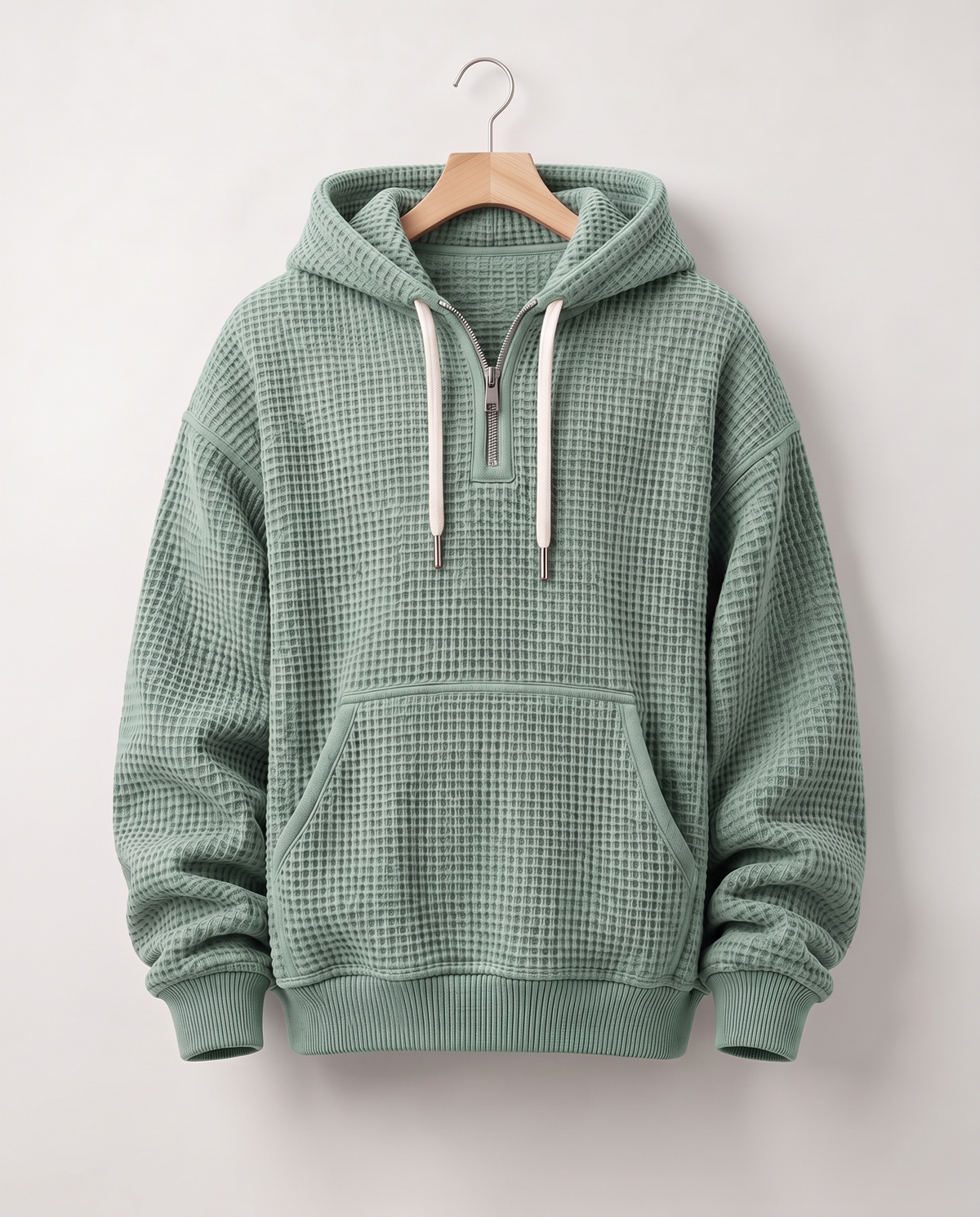 Quarter-Zip Våffelhoodie — Heavyweight (400)