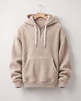 Hoodie Quart-Zip Gaufré — Épais