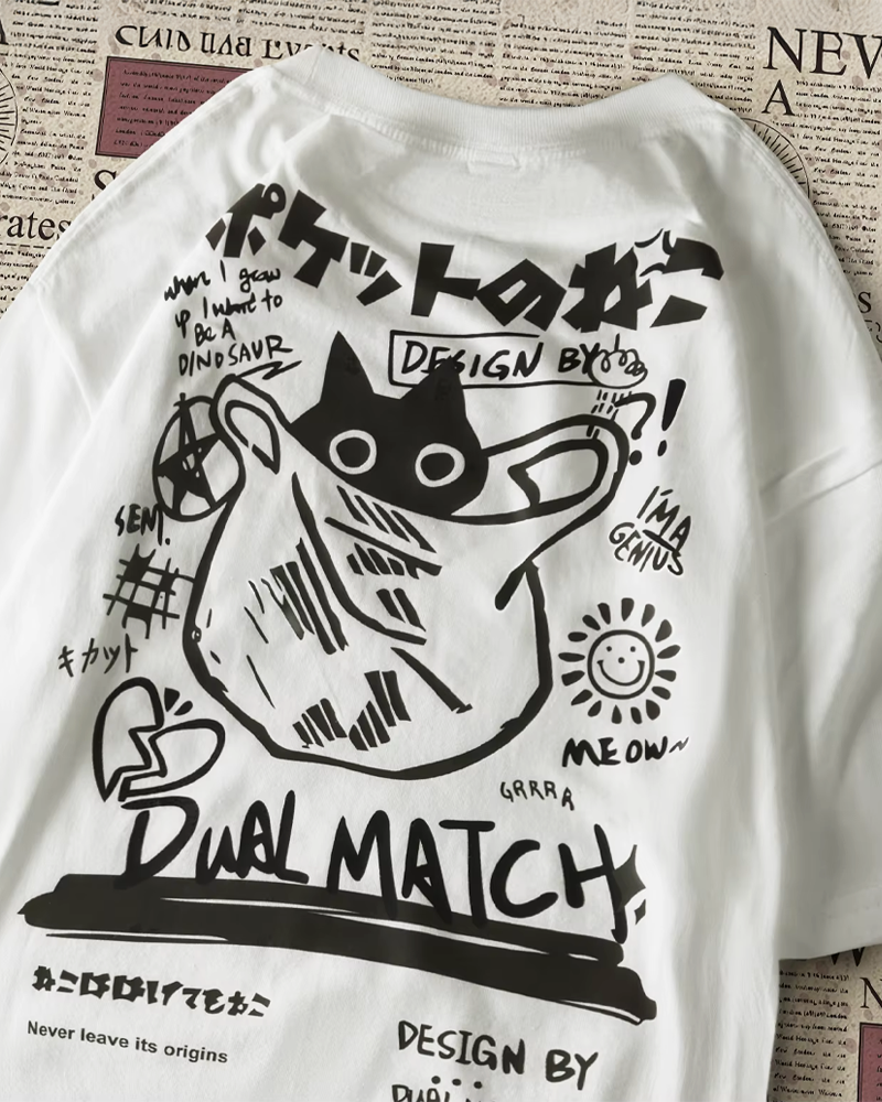 OFFSEAL Y2K Japanese Cat T-Shirt