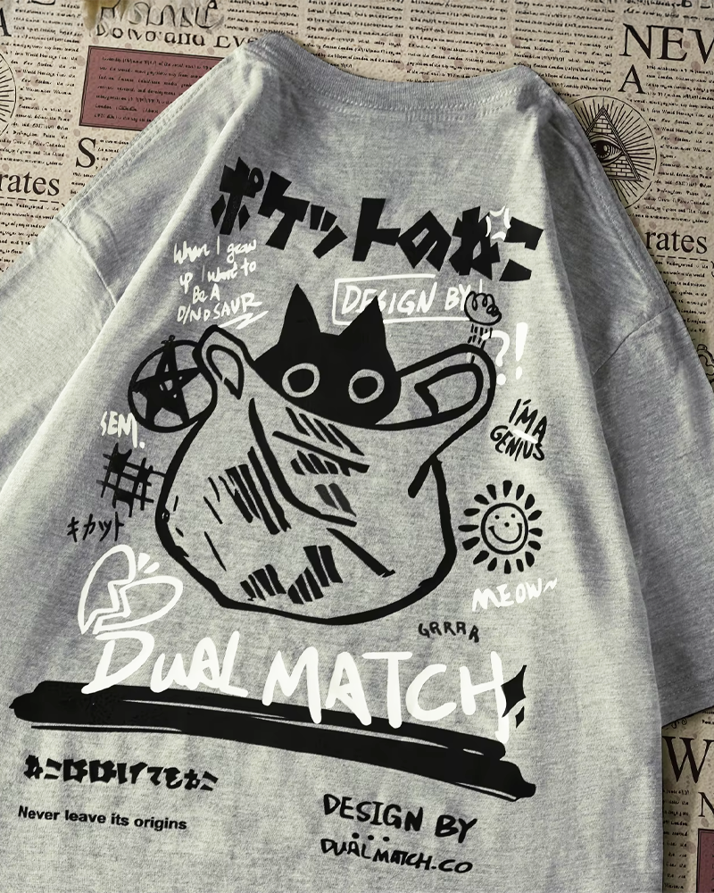 OFFSEAL Y2K Japanese Cat T-Shirt
