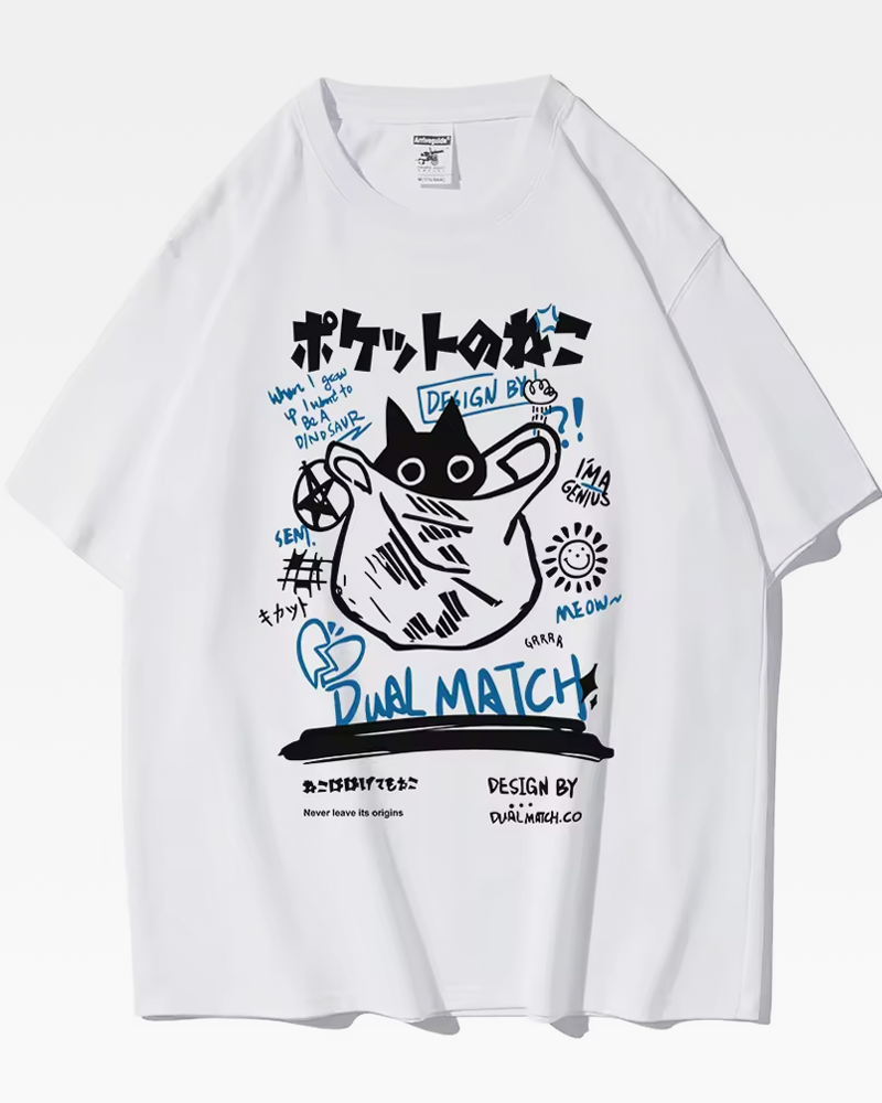OFFSEAL Y2K Japanese Cat T-Shirt
