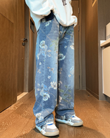 OFFSEAL Y2K Jeans Floral Print