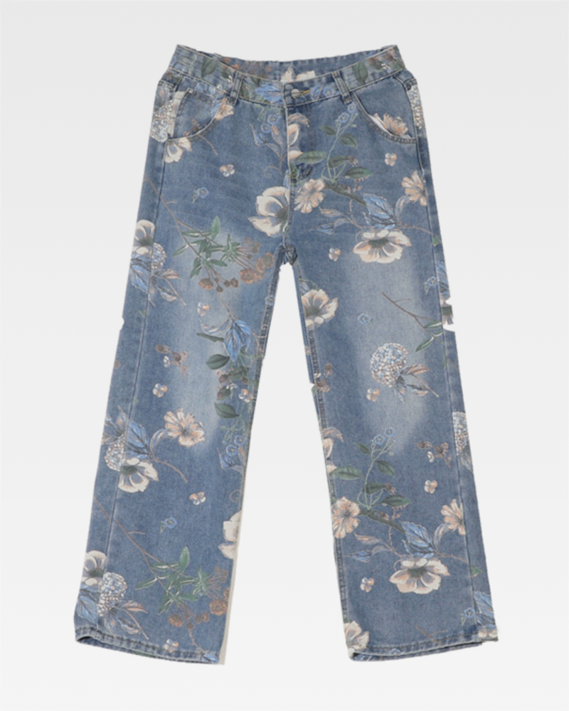 OFFSEAL Y2K Jeans Floral Print