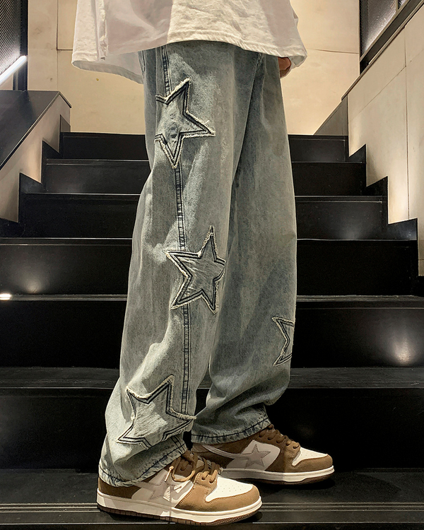 OFFSEAL Star Patchwork Jeans