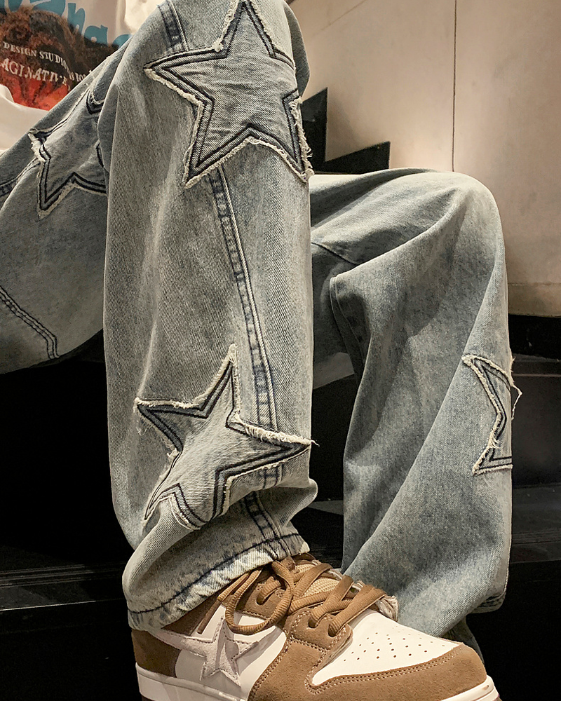 OFFSEAL Star Patchwork Jeans