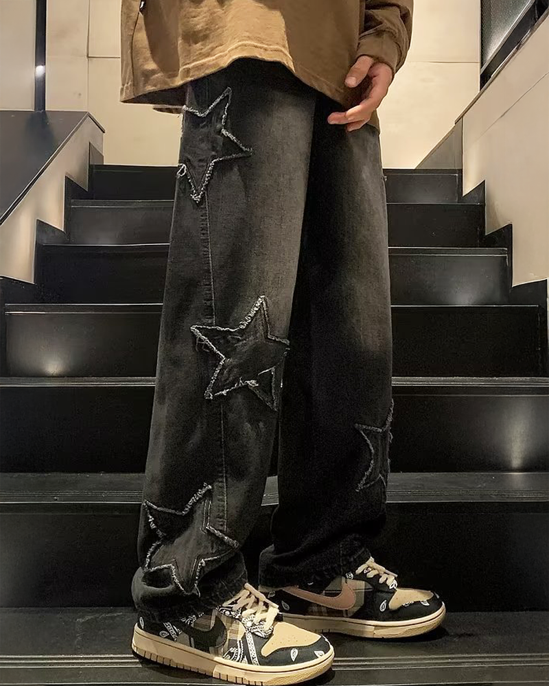 OFFSEAL Star Patchwork Jeans