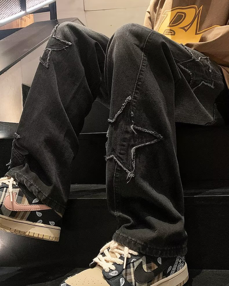 OFFSEAL Star Patchwork Jeans