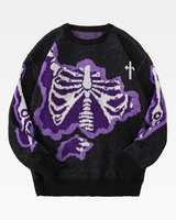 OFFSEAL Y2K Knitted Skeleton Sweater