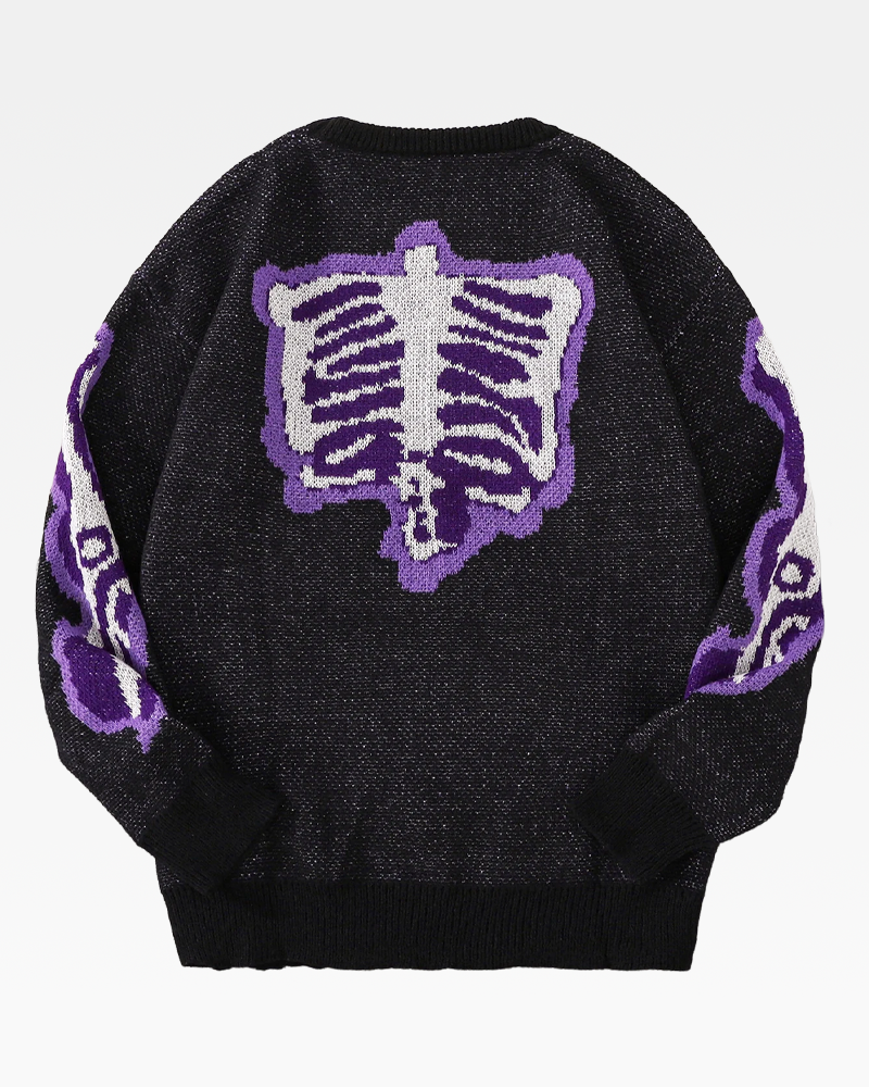 OFFSEAL Y2K Knitted Skeleton Sweater