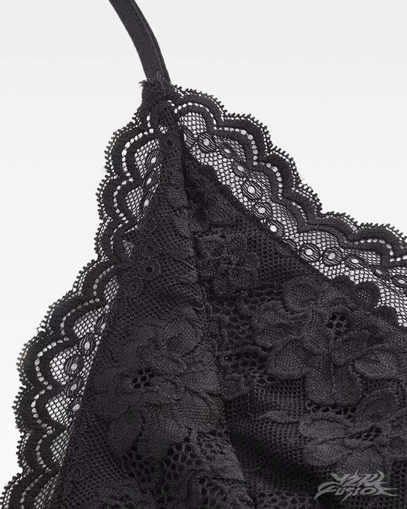 OFFSEAL Lace Ruched Halter Top