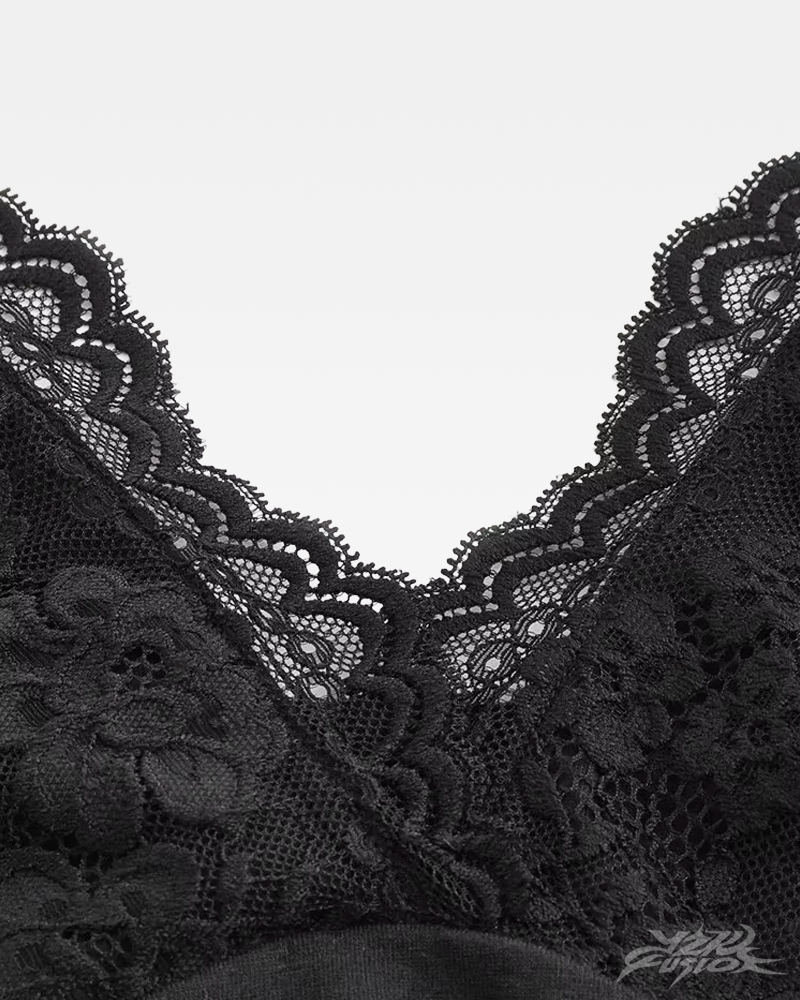OFFSEAL Lace Ruched Halter Top