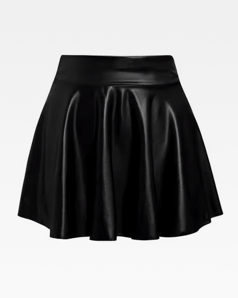 OFFSEAL Leather Skater Skirt