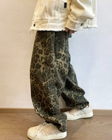 OFFSEAL Y2K Men's Leopard Print Jeans
