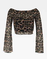 OFFSEAL Y2K Leopard Print Off The Shoulder Top