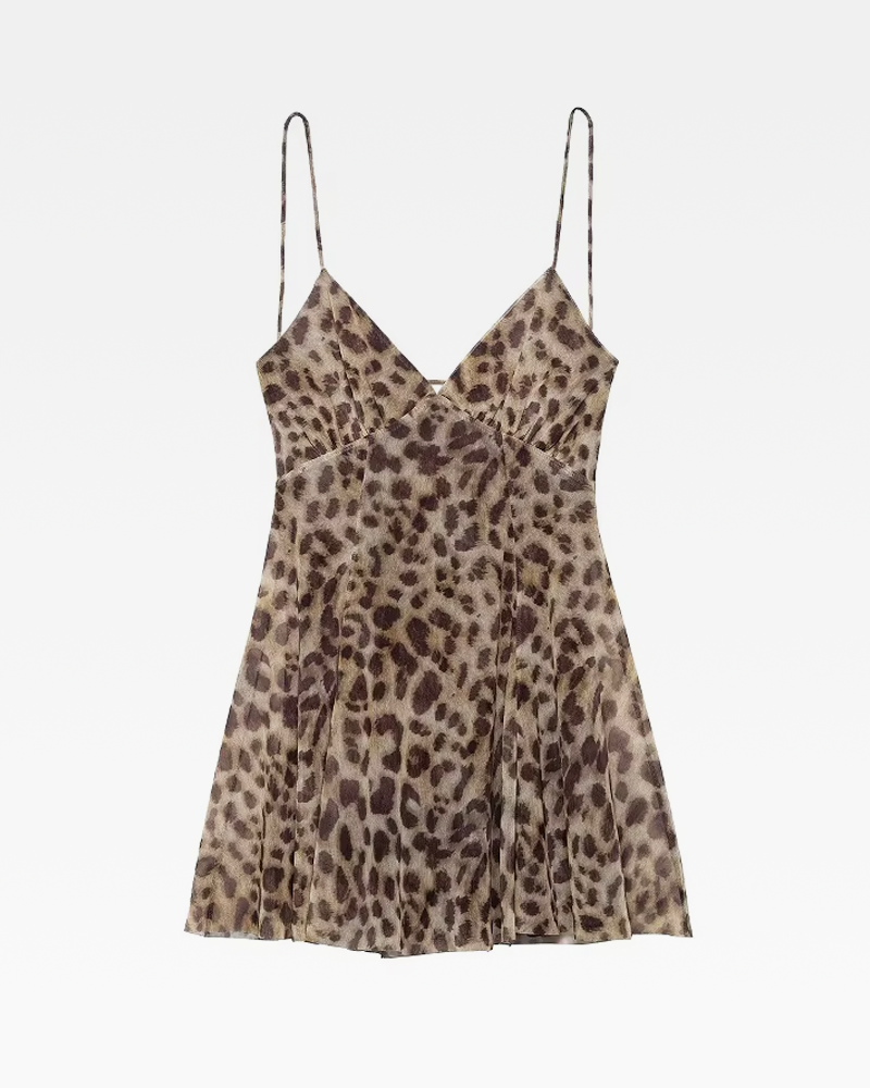 OFFSEAL Leopard Print Slip Dress