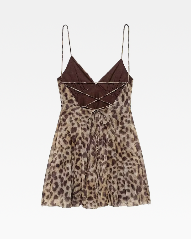 OFFSEAL Leopard Print Slip Dress