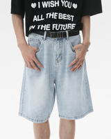 OFFSEAL Men's Light Blue Denim Shorts