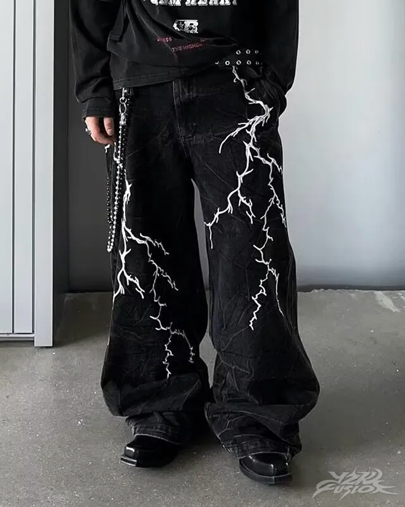 OFFSEAL Lightning Bolt Jeans