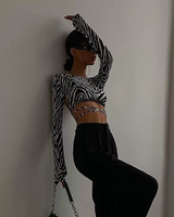 OFFSEAL Long-Sleeve Zebra Top
