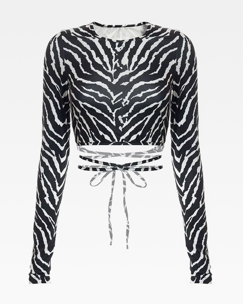 OFFSEAL Long-Sleeve Zebra Top