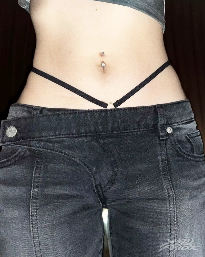 OFFSEAL Y2K Low-Rise Flare Jeans