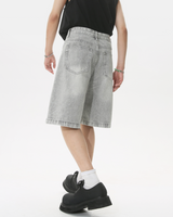 OFFSEAL Men's Gray Denim Shorts